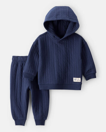 Baby Boy 2-Piece Hooded Tee & Pant Set - Navy, 