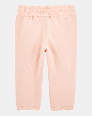 Baby Girl Pull-On French Terry Joggers - Pink, 