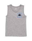 Toddler Boy Shark Slogan Tank - Heather, image 1 of 3 slides