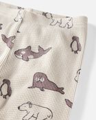 Toddler Waffle Knit Pajamas Made with Organic Cotton in Artic Friends Print, image 2 of 4 slides