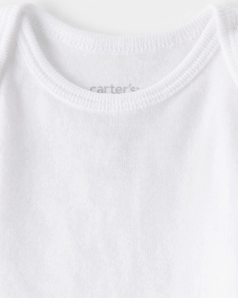 Baby 10-Pack Sleeveless Cotton Bodysuits - White, image 2 of 4 slides