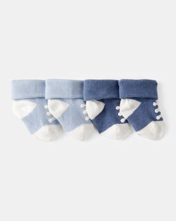 Baby Boy 2-Pack Sneaker Booties - Blue/White, 