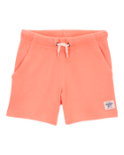 Toddler Waffle Knit Drawstring Shorts - Orange, image 1 of 7 slides