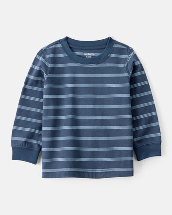 Baby Boy Striped Long-Sleeve Tee - Navy, 