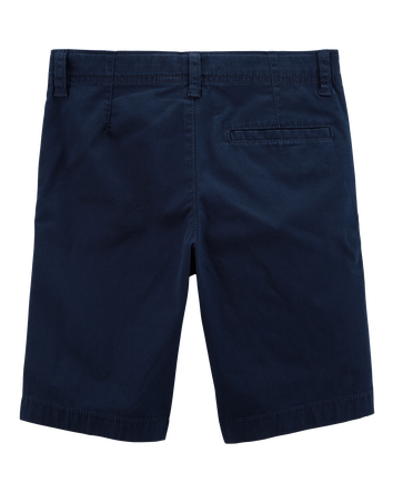 Boys Stretch Chino Uniform Shorts - Navy, 
