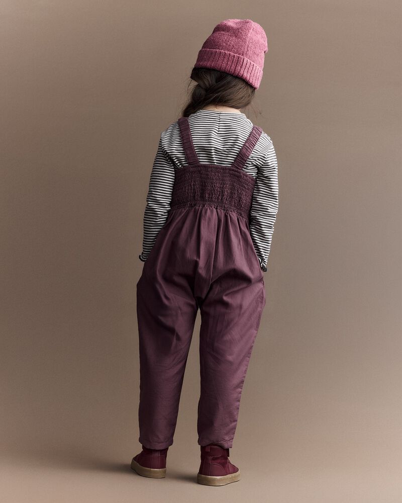Toddler Girl Pleated Overalls - Purple, image 5 of 6 slides