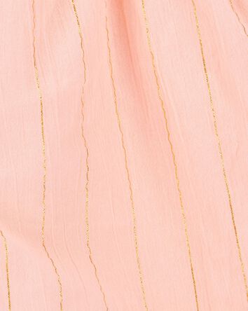 Baby Boho Button-Up Crinkle Romper - Coral, 