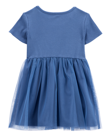 Toddler Solid Short-Sleeve Dress - Navy, 