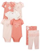 Baby 7-Piece Floral Bodysuits & Leggings Set, image 1 of 7 slides