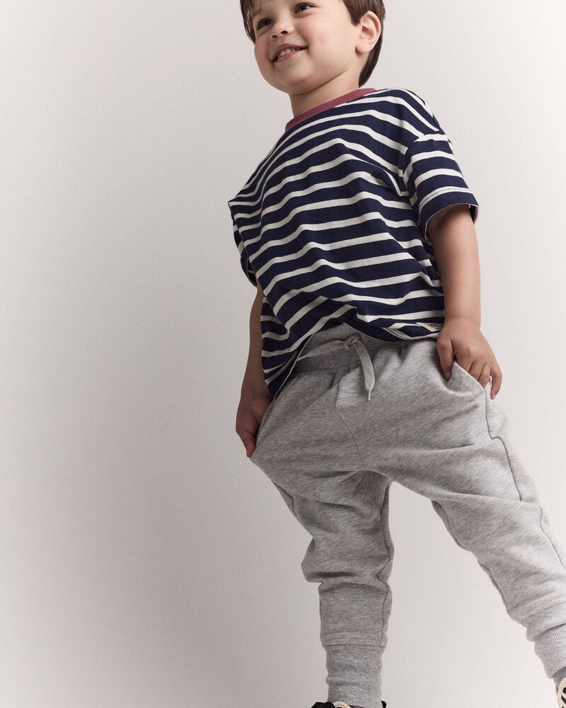 Toddler Striped Short-Sleeve Relaxed Subway Tee - Navy, image 4 of 6 slides