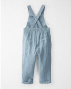 Toddler Organic Cotton Gauze Overalls - Blue, image 2 of 6 slides