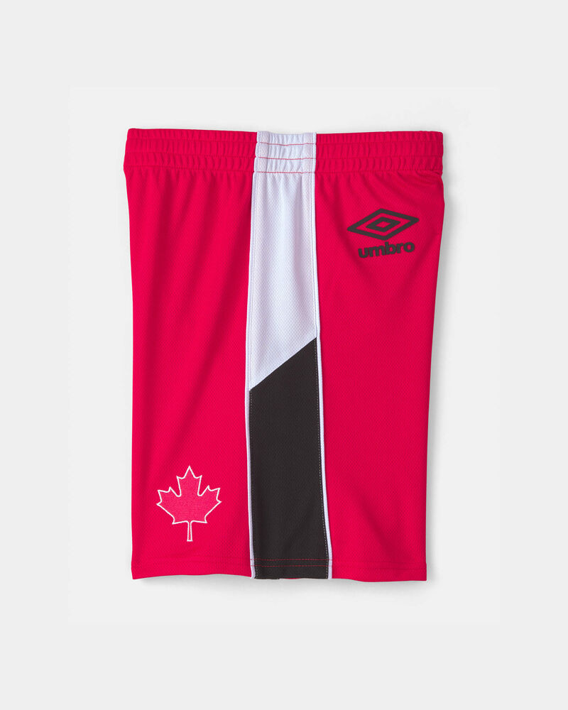Kids 2-Piece Umbro Canada Soccer Jersey & Short Set - Red/White/Black, image 7 of 14 slides