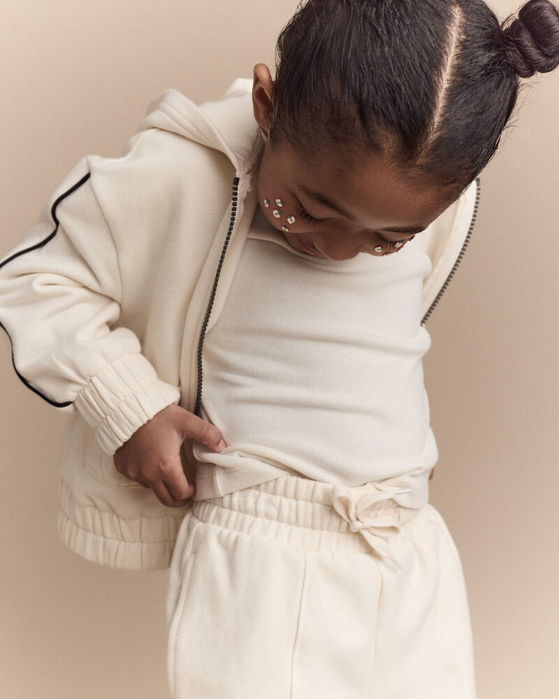 Toddler Girl Dolman-Sleeve Miriam Tee - Cream, image 4 of 7 slides