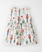 Baby Girl Organic Cotton Dress in Nutcracker Print, image 2 of 5 slides