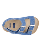 Baby Chambray Buckle Faux Cork Sandals, image 4 of 6 slides