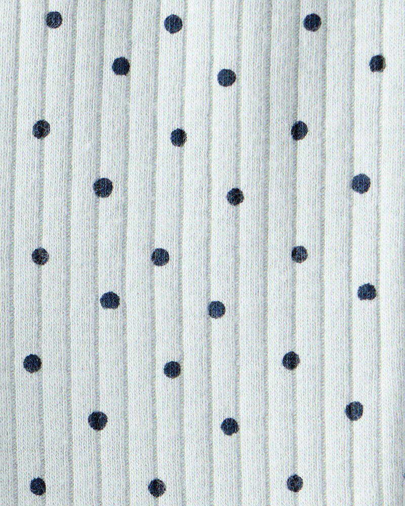Baby Girl Polka Dot Print Cotton Pull-On Pants - Blue, image 3 of 4 slides