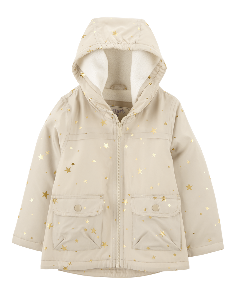 Toddler Star Foil Mid-Weight Fleece-Lined Jacket, image 1 of 3 slides