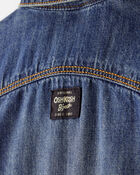 Toddler Denim Long-Sleeve Jumpsuit - Blue, image 3 of 5 slides