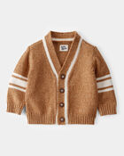 Baby Varsity Button-Down Sweater - Brown, image 1 of 3 slides