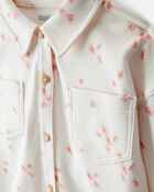 Toddler Girl Heart Print Long-Sleeve Flannel - Cream, image 2 of 4 slides