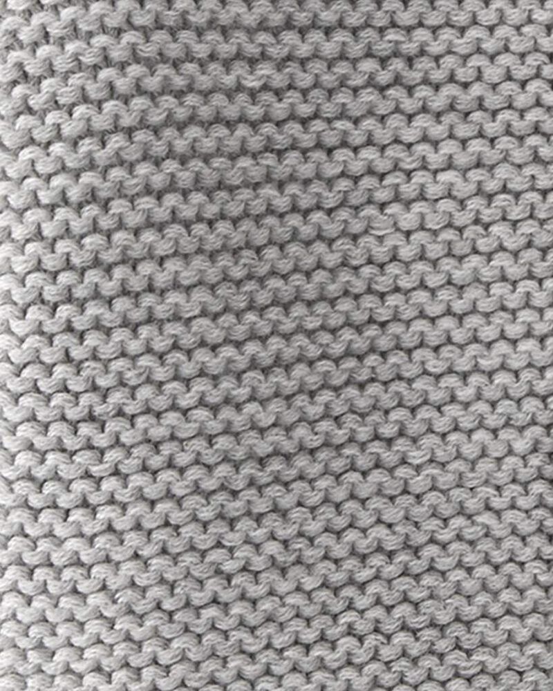 Baby Organic Cotton Signature Stitch Cardigan - Grey, image 2 of 5 slides