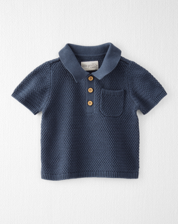 Baby Organic Cotton Sweater Knit Polo, 