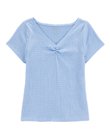 Kid Short-Sleeve Crinkle Top - Blue, 