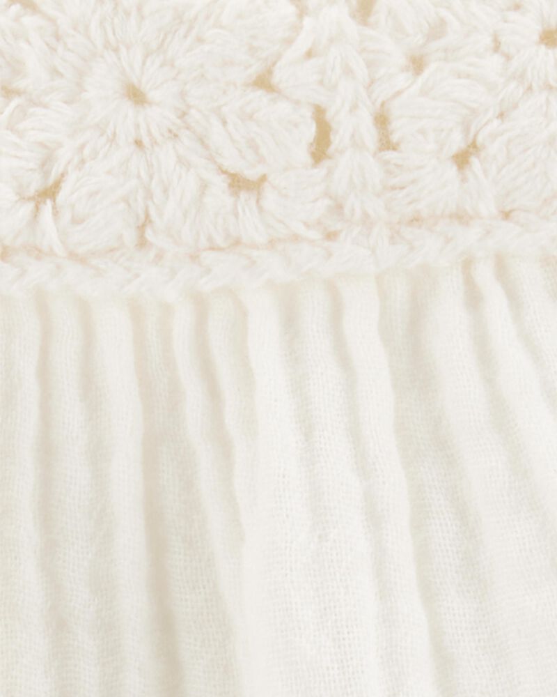 Baby Gauze Eyelet Tank - Ivory, image 2 of 3 slides