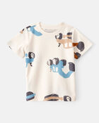 Baby Boy Construction Print Short-Sleeve Tee - Cream, image 1 of 3 slides