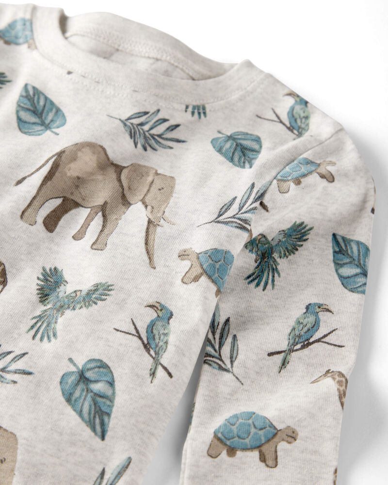 Toddler Safari Print Organic Cotton 2-Piece Pajamas, image 2 of 4 slides
