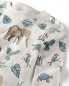 Toddler Safari Print Organic Cotton 2-Piece Pajamas, image 2 of 4 slides