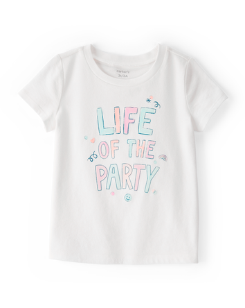 Toddler Girl Life Of The Party Short-Sleeve Graphic Tee - White, 