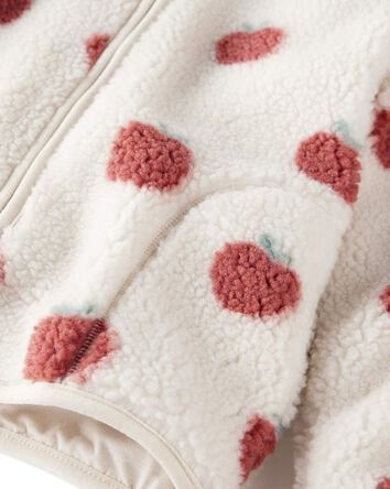 Toddler Recycled Sherpa Jacket in Apple Print, 