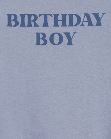 Baby Birthday Boy Short-Sleeve Bodysuit - Blue, 