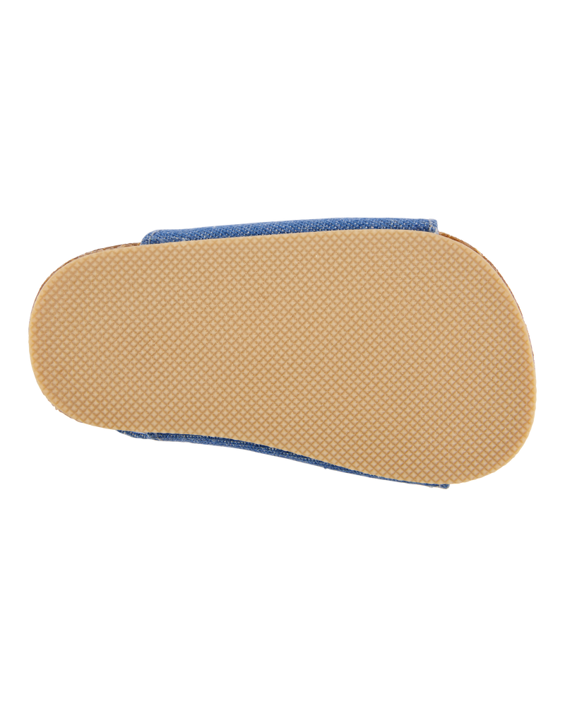 Baby Chambray Buckle Faux Cork Sandals, image 5 of 6 slides