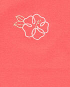 Kid 2-Piece Floral Embroidered Top & Linen Look-Alike Flowy Pull-On Shorts Set - Coral
, image 3 of 7 slides