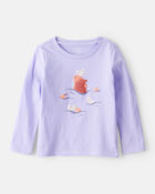Toddler Girl Capybara Long-Sleeve Graphic Tee - Purple, image 1 of 3 slides