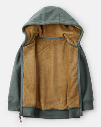 Boys Hooded Zip-Up Jacket - Green, 
