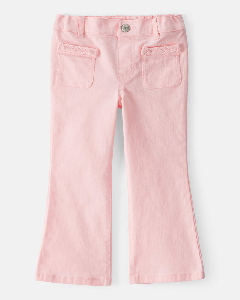 Toddler Girl Cotton Flare Pants - Pink, image 1 of 7 slides