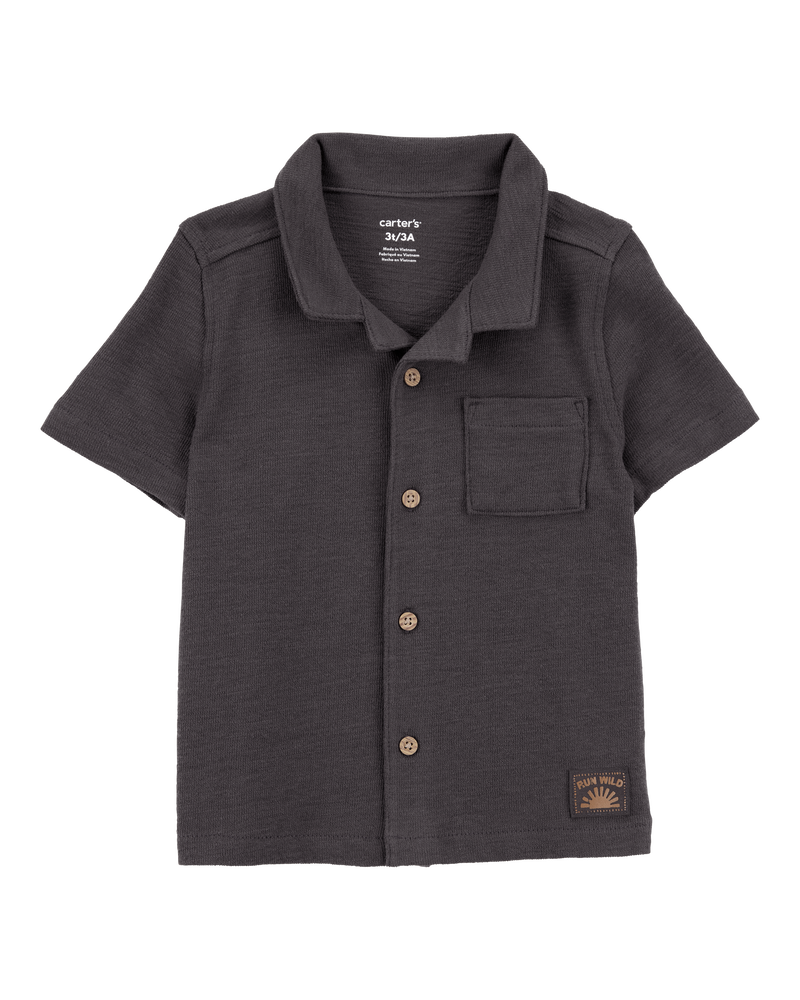 Toddler Textured Button-Down Jacquard Shirt, image 1 of 3 slides