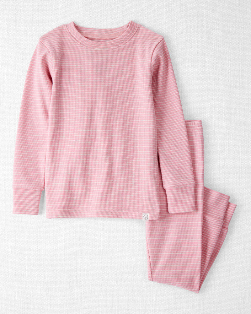 Toddler Girl Organic Cotton Pajamas in Stripes, image 1 of 4 slides