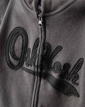 Boys OshKosh Logo Fleece  Zip Jacket - Black, 