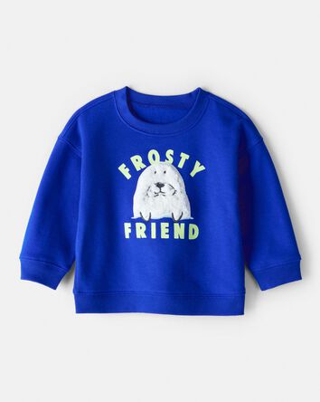 Baby Boy DayDream Fleece Seal Pullover Sweatshirt - Blue, 