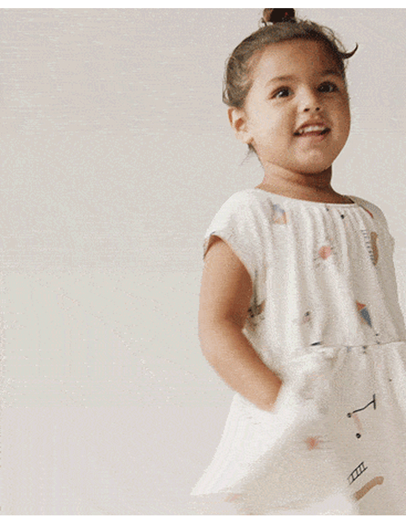 Toddler Girl Avenue Twirl&trade; Dress in Park Day Print - Cream, image 1 of 8 slides