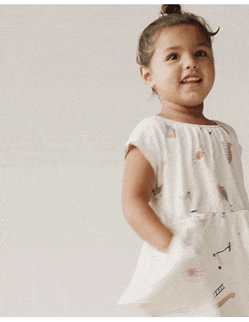 Toddler Girl Avenue Twirl&trade; Dress in Park Day Print - Cream, 