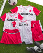 Kids 2-Piece Umbro Canada Soccer Jersey & Short Set - Red/White/Black, image 10 of 14 slides
