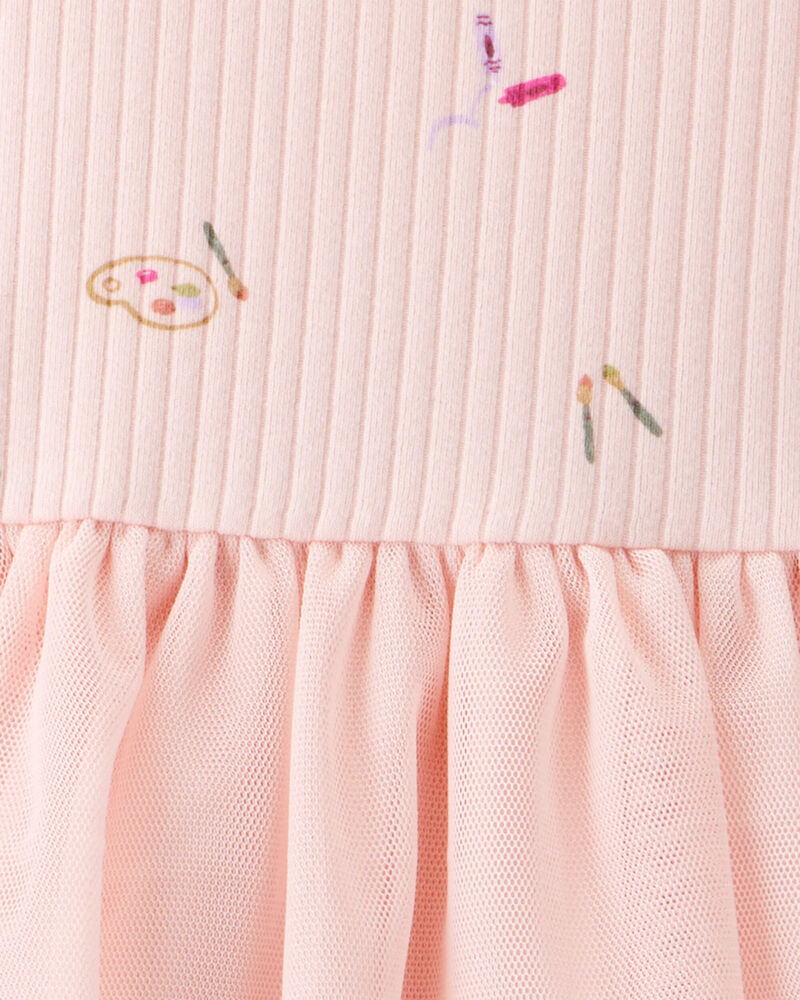 Baby Girl Heart Print Long-Sleeve Dress - Pink, image 4 of 5 slides