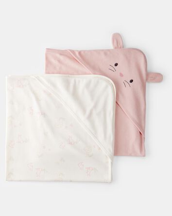 Baby Girl 2-Pack Hooded Towels - Pink, 
