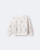 Toddler Dolman-Sleeve Sweatshirt in Park Day Print - Cream, image 2 of 7 slides