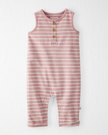 Baby Striped Organic Cotton Jumpsuit, 